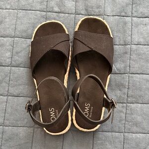 TOMS Women's Black Espadrille Sandals